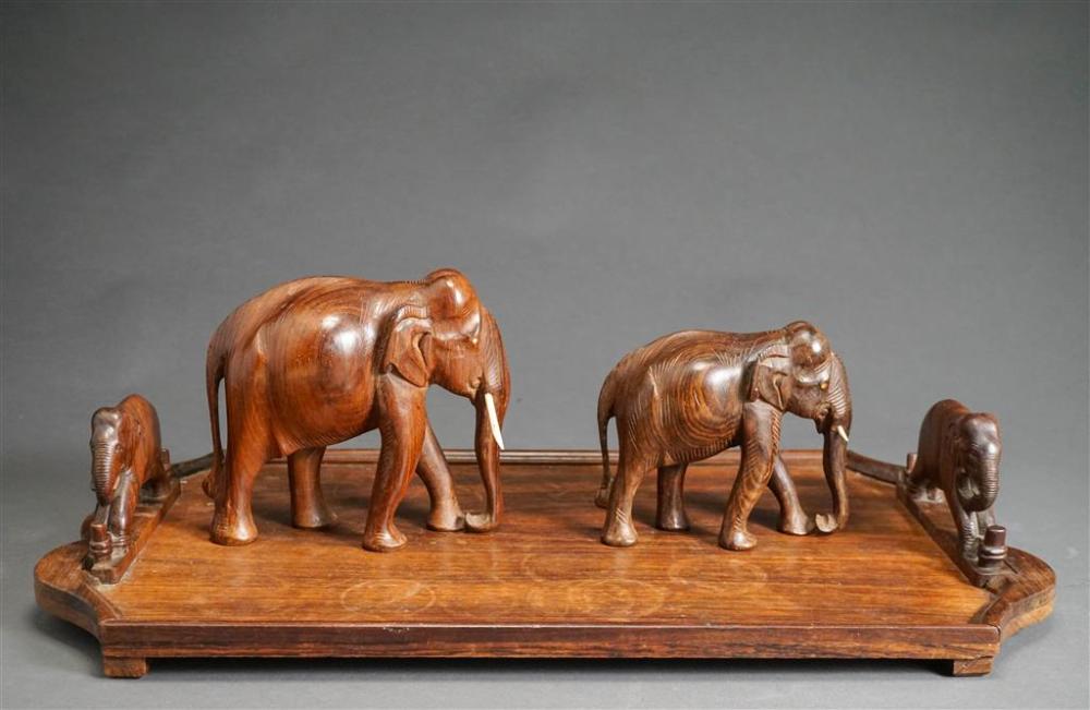 CARVED TEAK 'ELEPHANT' HANDLE