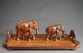 CARVED TEAK 'ELEPHANT' HANDLE