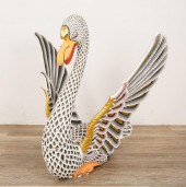 CARVED THAI STYLE SWAN SCULPTU