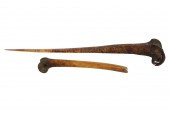 CARVED TIBETAN BONE FLUTE AND