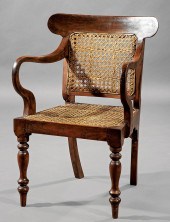CARVED TROPICAL HARDWOOD ARMCH
