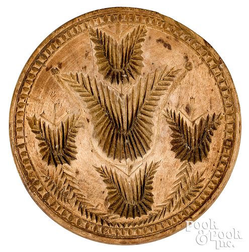 CARVED TULIP BUTTERPRINT, 19TH