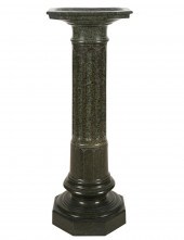 CARVED VERDE ANTICO MARBLE PED