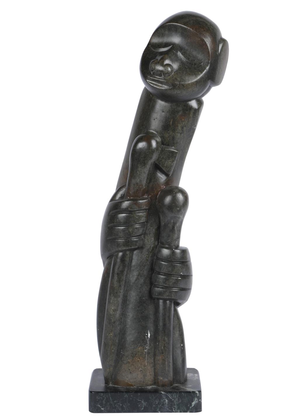 CARVED VERDITE STONE FIGUREsigned