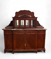 CARVED VICTORIAN MARBLE TOP CH