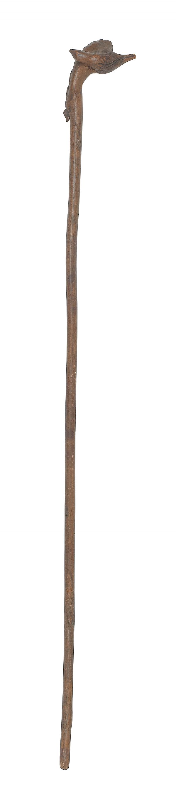 Carved walking stick with an