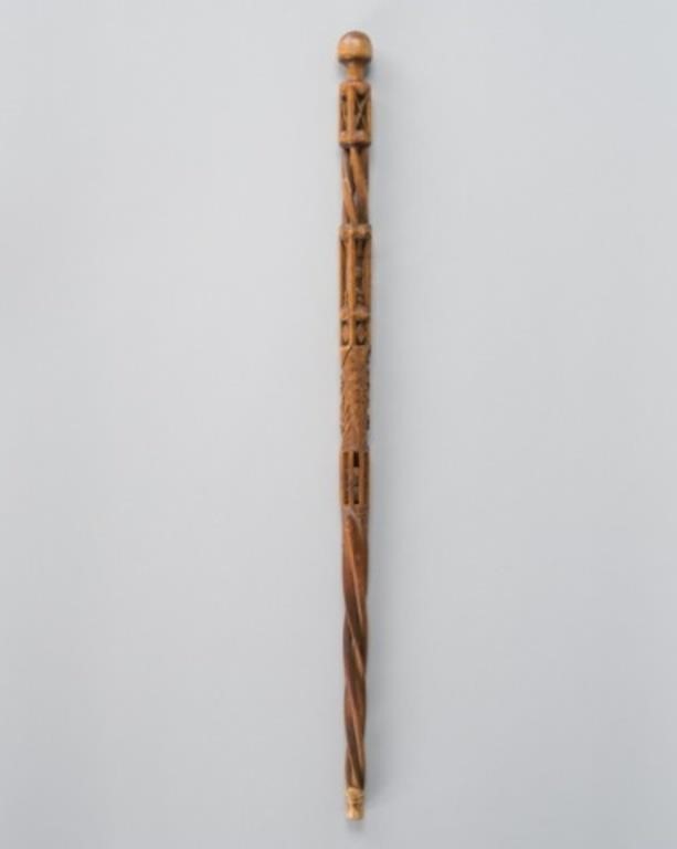 CARVED WALKING STICKA wooden