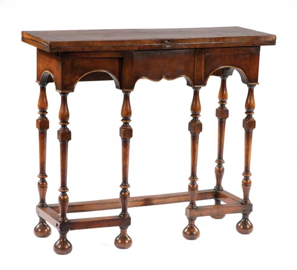 CARVED WALNUT AND BURL TABLEAntique