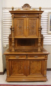 CARVED WALNUT AND BURL WALNUT