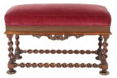 CARVED WALNUT BENCHthe maroon