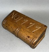 CARVED WALNUT BOOK SHAPED SLID