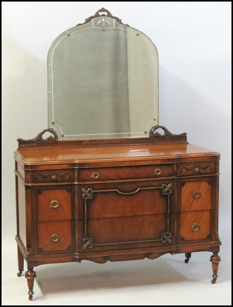 CARVED WALNUT BREDROOM SET.
