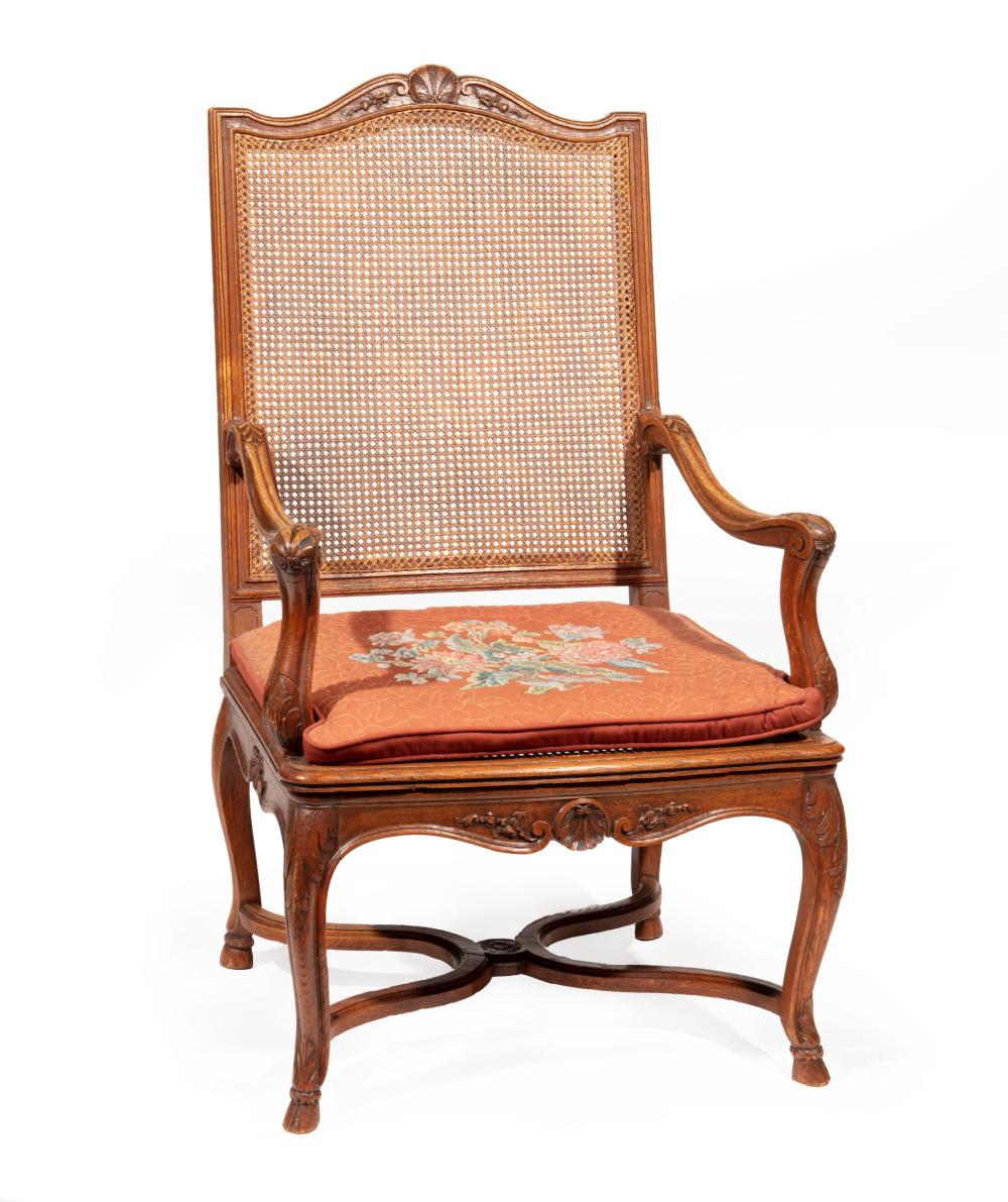 CARVED WALNUT FAUTEUIL A LA
