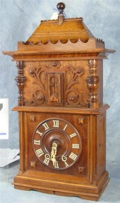 Carved walnut German bugler ma