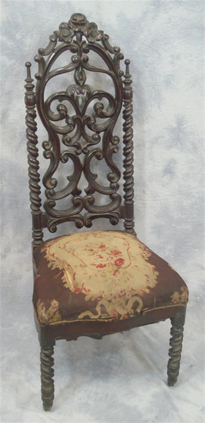 Carved walnut gothic Victorian