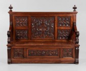 Carved Walnut Hall Bench proba