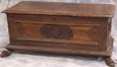 Carved walnut Italian caisson,
