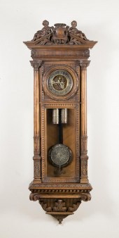 CARVED WALNUT LONG CASE REGULA