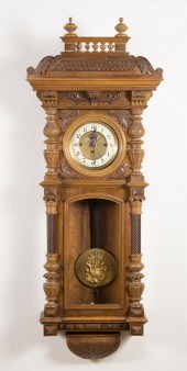 CARVED WALNUT LONG CASE REGULA