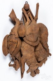 CARVED WALNUT PLAQUE OF DEAD G