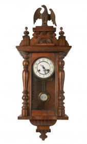 CARVED WALNUT REGULATOR WALL C