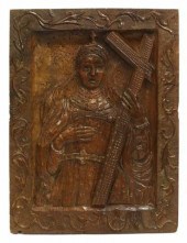 CARVED WALNUT RELIGIOUS PANEL