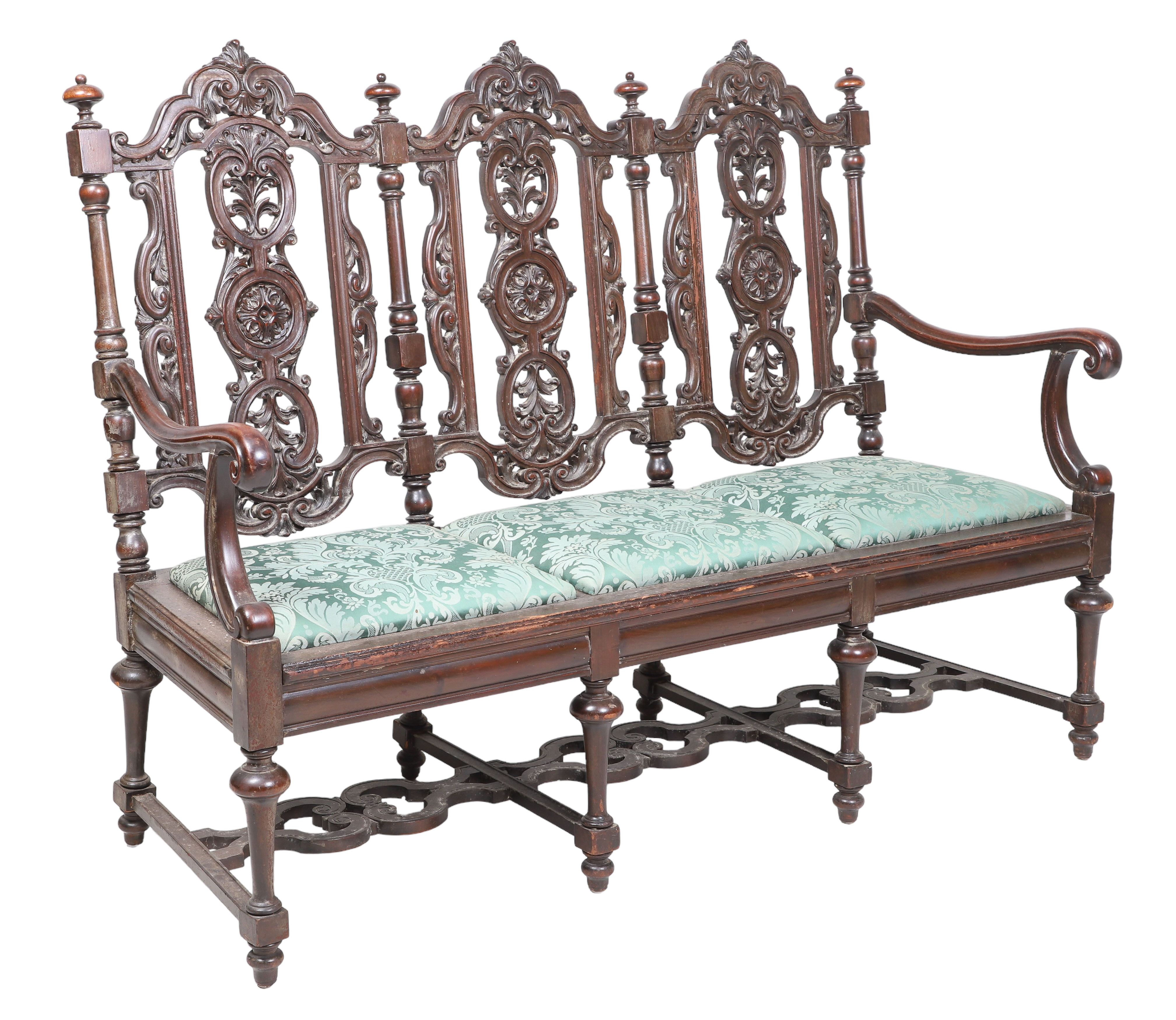 Carved walnut Rococo style three