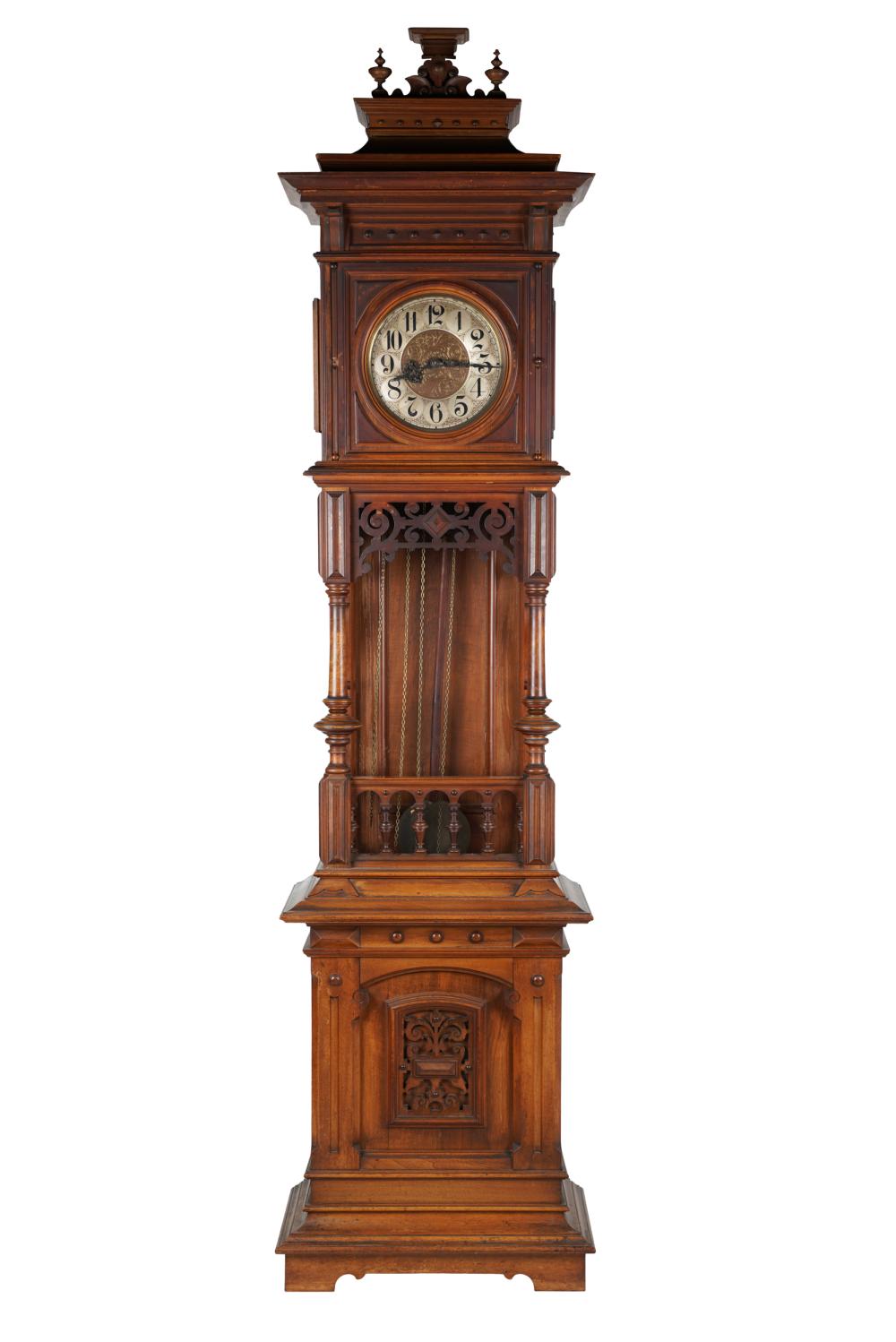 CARVED WALNUT TALL CASE