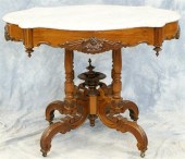 Carved walnut Victorian Rennai