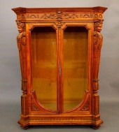 CARVED WALNUT VITRINEA 19th ce