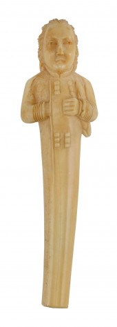 CARVED WALRUS IVORY PARASOL HA