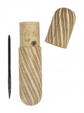 CARVED WHALE IVORY NEEDLE CASE
