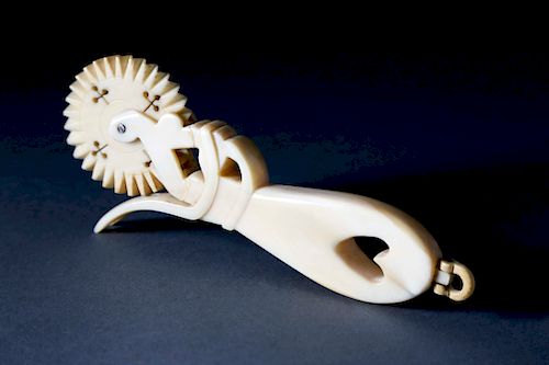CARVED WHALE IVORY PIE