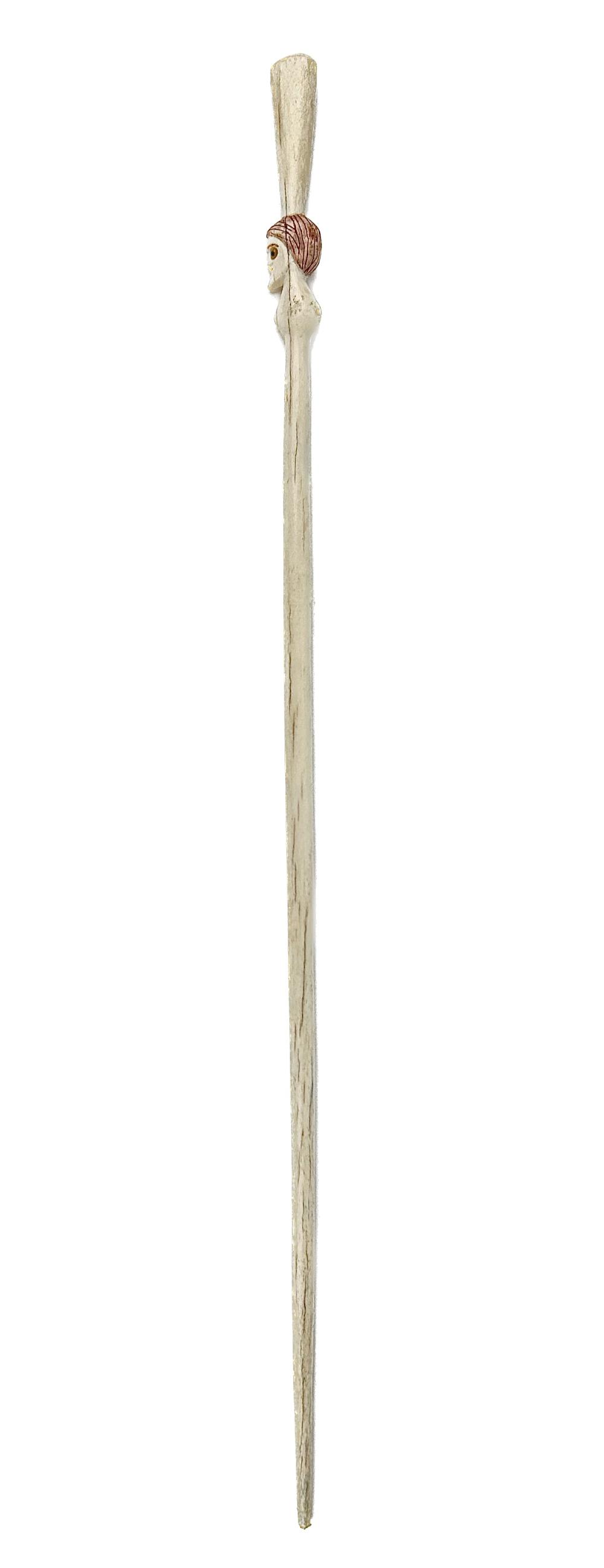 CARVED WHALEBONE FIGURAL CANE