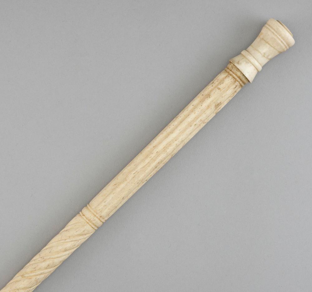 CARVED WHALEBONE WALKING STICK