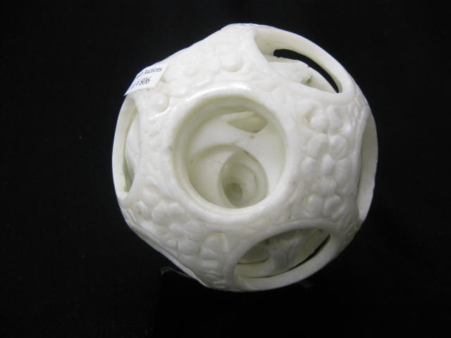 Carved White Jade Mystery Ball