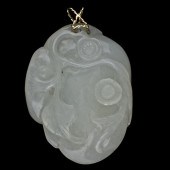 Carved White Nephrite Jade Pen