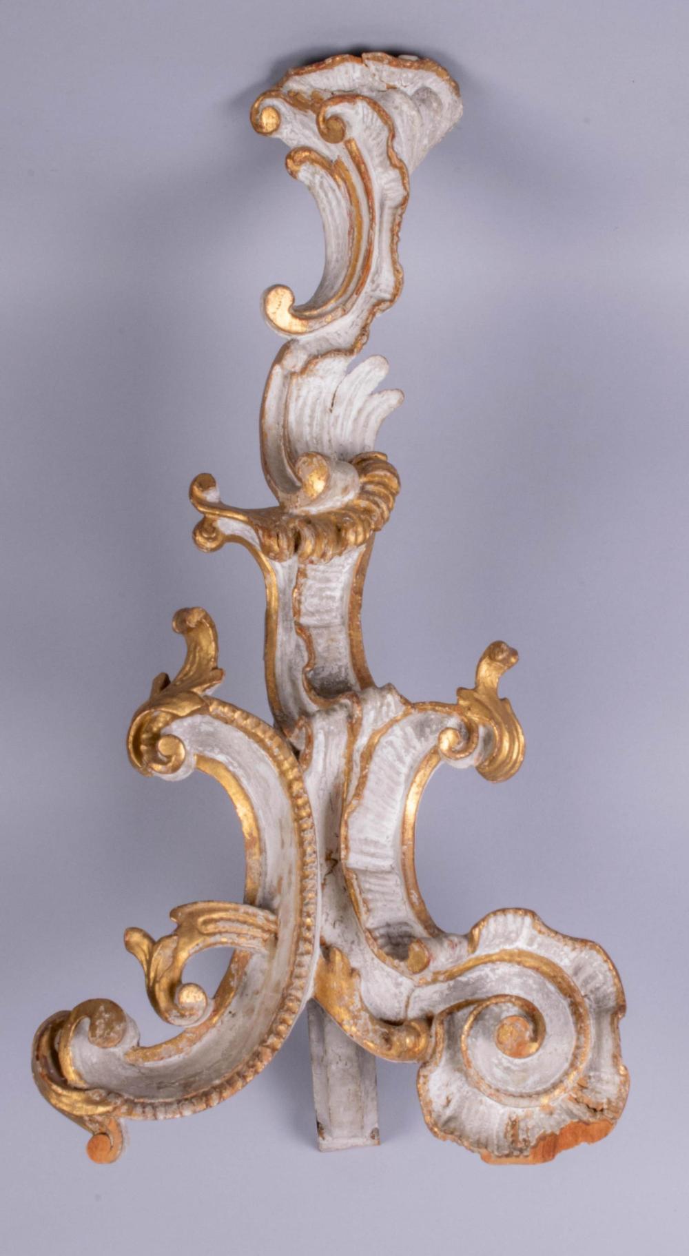 CARVED WHITE PAINTED AND GILT