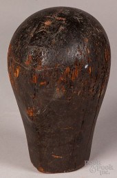 CARVED WIG STAND, 19TH C.Carve