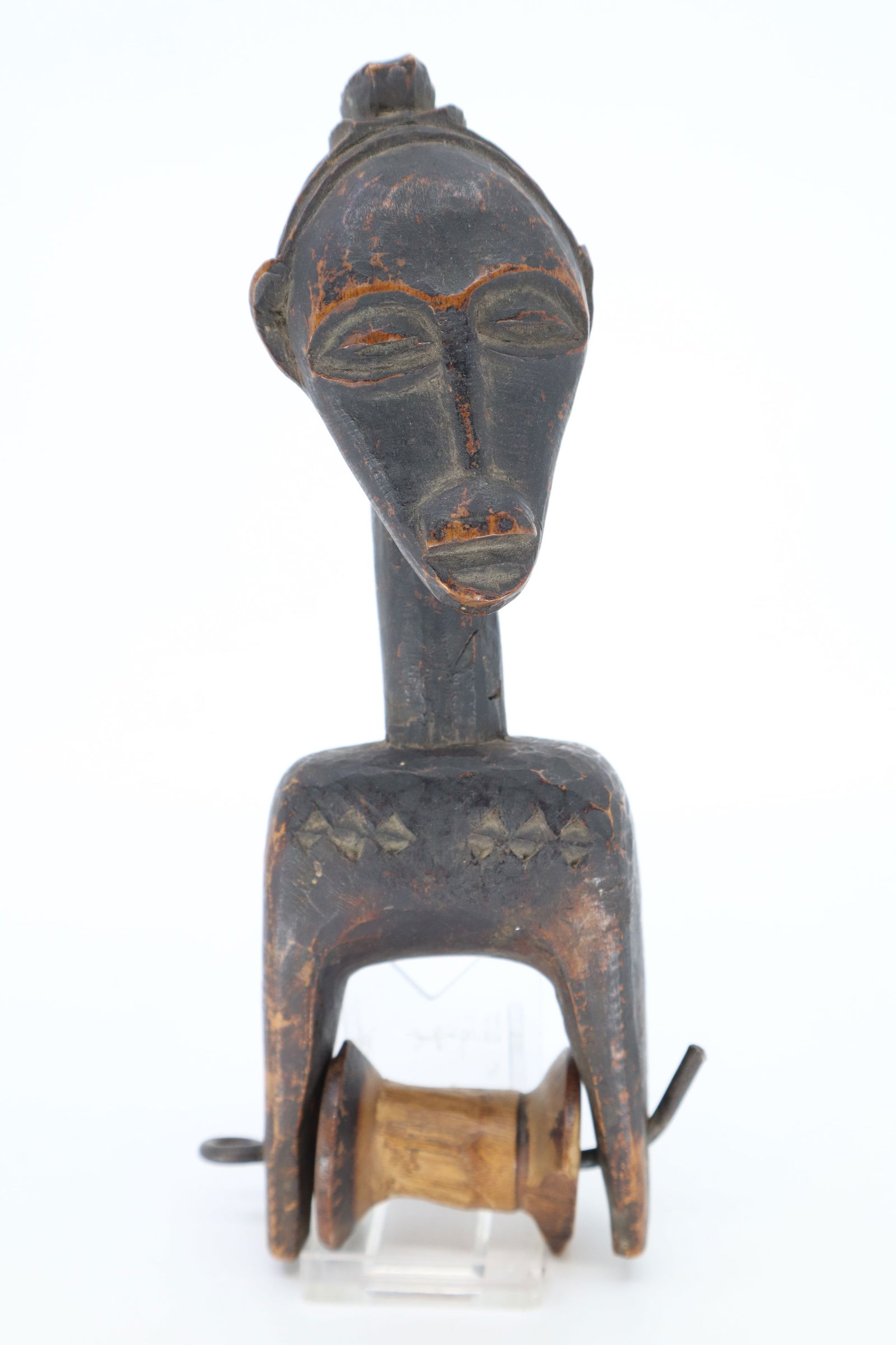 CARVED WOOD AFRICAN FIGURE STRING