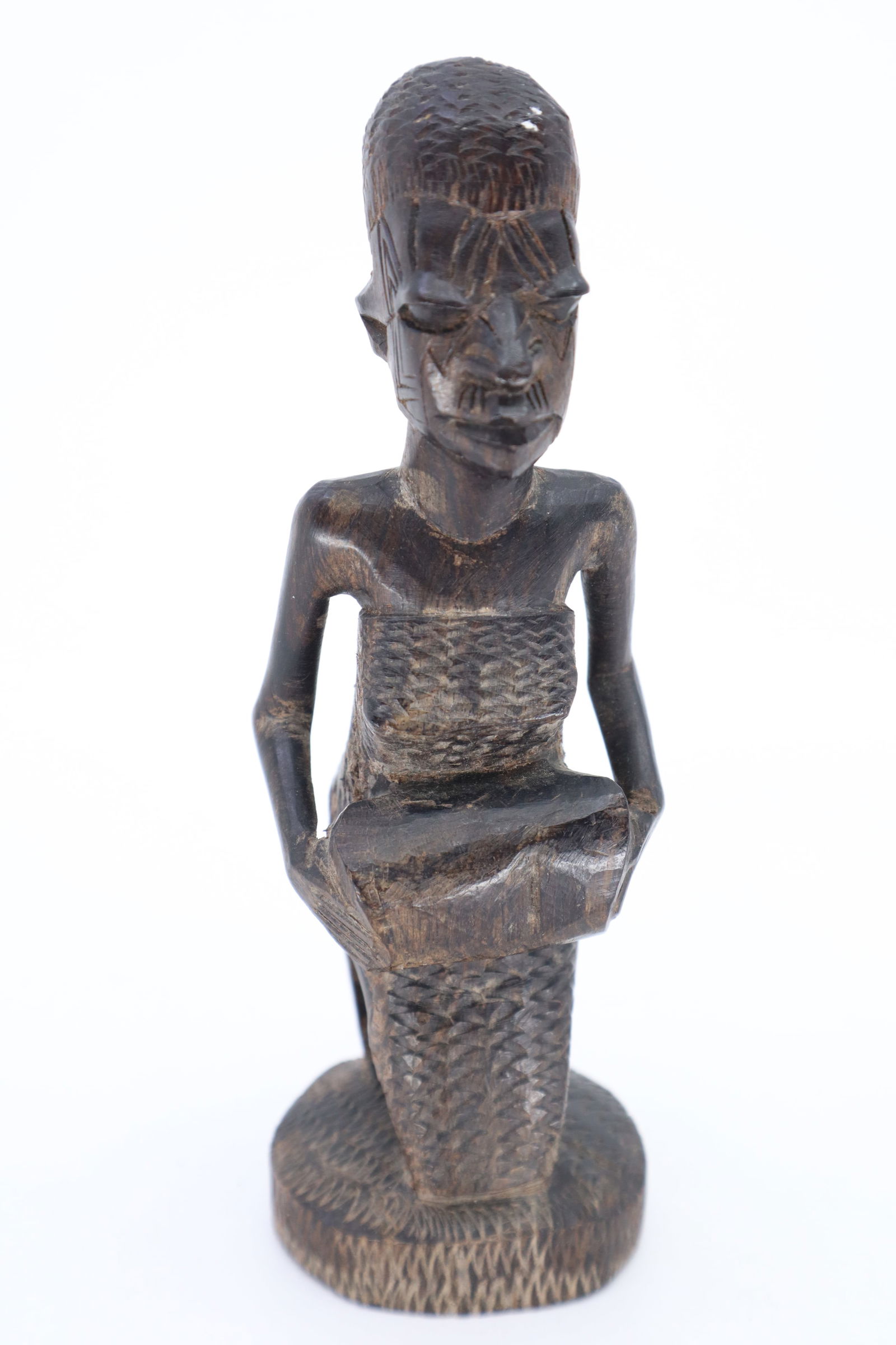 CARVED WOOD AFRICAN KNEELING