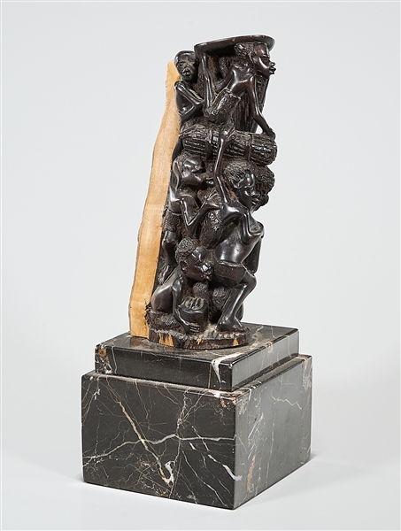 Carved wood African stand;