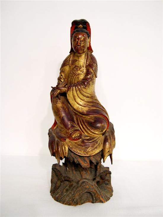 Carved wood and lacquer figure 