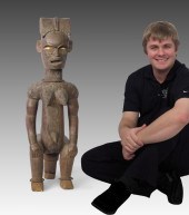 CARVED WOOD AND METAL AFRICAN