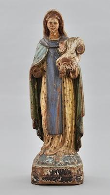 Carved Wood and Painted Santos of