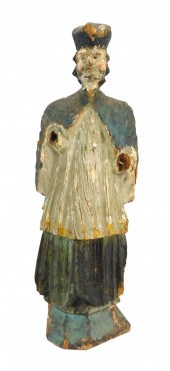 CARVED WOOD AND POLYCHROME DEC