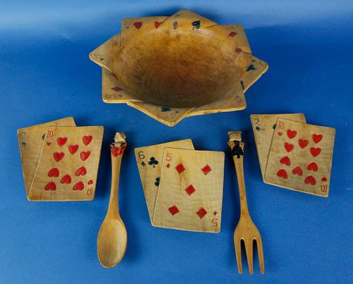 CARVED WOOD AND POLYCHROMED PLAYING