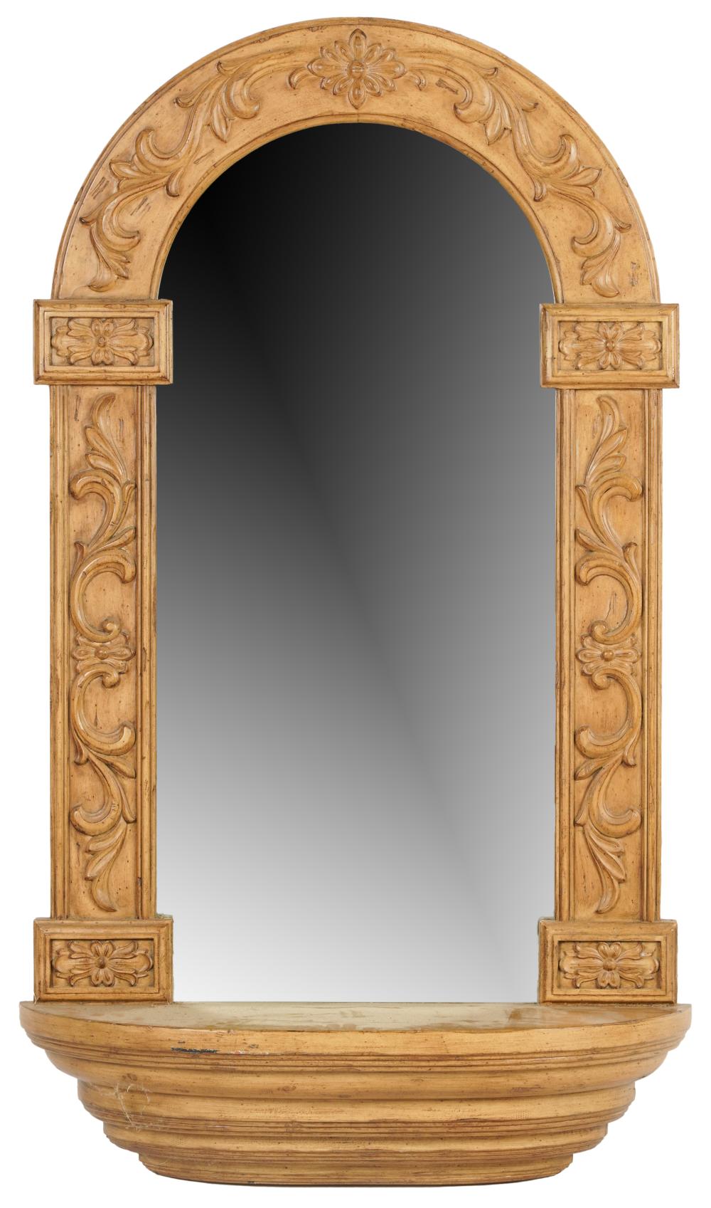 CARVED WOOD ARCHED WALL