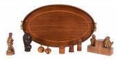 Carved wood articles and tray