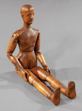 CARVED WOOD ARTIST'S "LAY" FIG